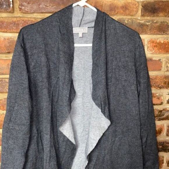 Laura Open Front Asymmetrical Cardigan Sweater Women's Size Medium - Picture 2 of 6
